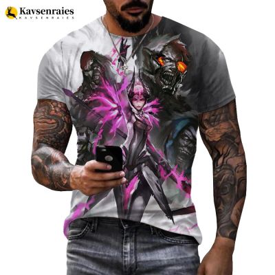 E-sports เกม Overwatch 3DT เสื้อผู้ชายแฟชั่น E-sports Battlefield ผู้ชายเสื้อยืดรูปแบบเกม 3D เสื้อยืดเสื้อผ้า 6XL