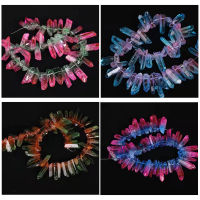 Approx 63PCSStrand,Gradient Color Natural Quartz Crystal Graduated Stick Point Loose Spacer Beads Jewelry For Pendant Making