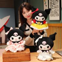 Sanrio Kuromi ตุ๊กตายัดนุ่นน่ารักชุดชุดสาวใช้สีดำสำหรับ