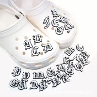 New Style Letters Croc Charms Old English Alphabet Shoes Charms Silicone Croc Accessories DIY Wristband Hole Slipper Decor Headbands