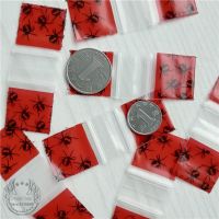 1010 Print Red Spider Design Mini Zip lock Reclosable Baggies 1 by 1 inch Grip Seal Bags 100pieces 5Mil D05