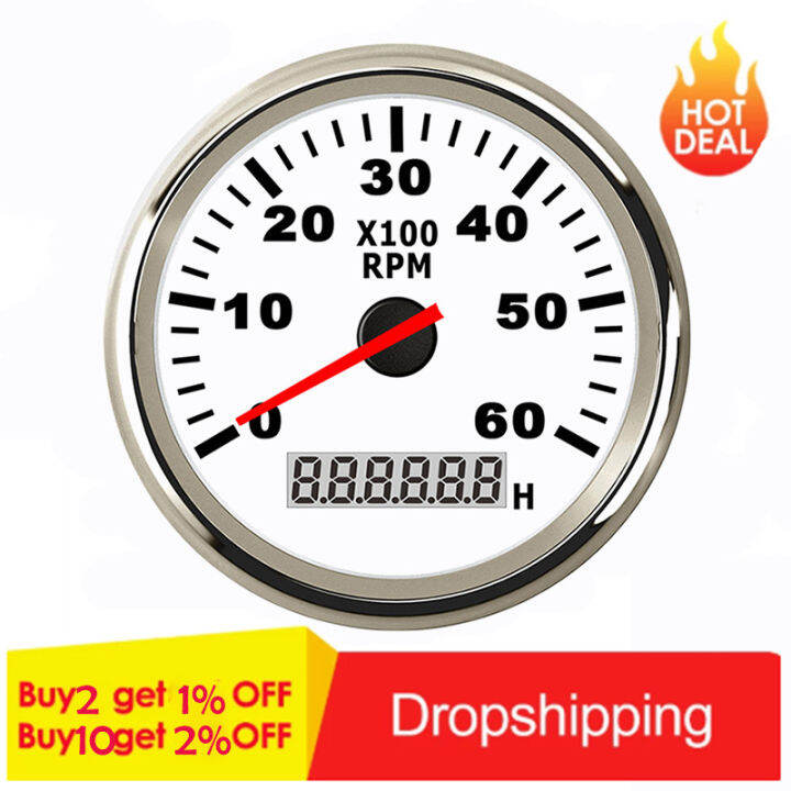 Hot Sale Boat Tachometer RPM Tacho Hour Meter untuk tolok marin kereta