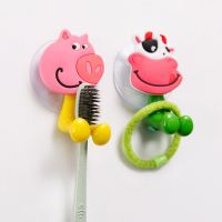 Cute Cartoon Animal Suction Cup Toothbrush Holder Supplies Toothbrush Accessories Wall Suction Bathroom Storage Hoop