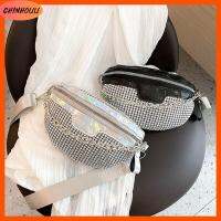 CHINHOUU ไรน์สโตน กระเป๋าคาดเอว เงางาม คริสตัลคริสตัลคริสตัล กระเป๋า Crossbody บุคลิกภาพที่ดี กระเป๋าถือแบบถือ ผู้หญิงผู้หญิงผู้หญิง