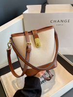 Niche design bags for women 2023 new canvas portable bucket bag high-end fashionable and versatile single shoulder crossbody bag 【JYUE】