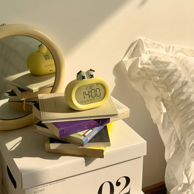 นาฬิกาปลุกปากใหญ่ ห้องอ่านหนังสือข้างเตียงห้องนอนนักเรียนเงียบ นาฬิกาอิเล็กทรอนิกส์อัจฉริยะการ์ตูน ชาร์จบลูทูธเรืองแสง