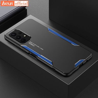 กล่องโลหะอลูมิเนียมแฟชั่นที่สร้างสรรค์สำหรับ Samsung Galaxy A51เคสฝาหลังผิวด้านซิลิโคน A53 A71เคสโทรศัพท์สำหรับ Samsung A32 A52 A52S A72 4G 5G ปลอก