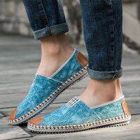 รองเท้าผ้าใบผู้ชายชาวประมงแบรนด์หรูออกแบบแฟชั่น espadrilles แฟลตระบายอากาศบุรุษรองเท้ายีนส์สบายๆ plimsoll s899