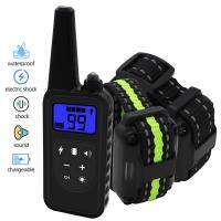 ZZOOI 800m Dog Training Collar Remote Electronic Shock Training Collars Rechargeable Waterproof Stop Barking Dog Training Nylon Strap