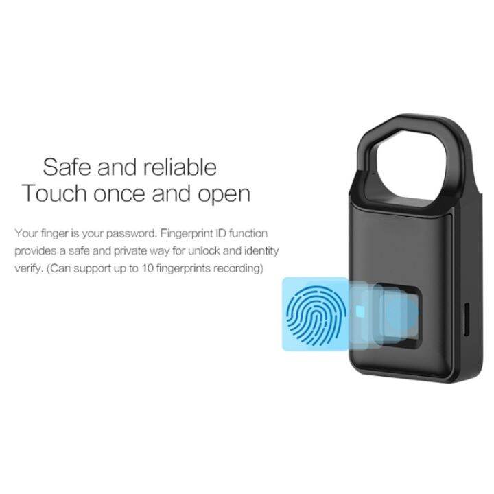 NEW Standby Electronic Padlock Fingerprint Lock Smart Lock Home Luggage