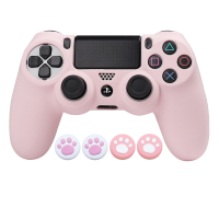 0 "": ใหม่สีชมพูซิลิโคนอ่อนนุ่มเคสสำหรับ PS4ควบคุมผิว Gamepad กรณีปกวิดีโอเกมอุปกรณ์เสริมสำหรับ PS4จอยสติ๊กกรณี