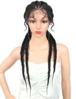 Kalyss 26 Inches Super Lightweight Braided Wigs Braid Lace Front Wigs Synthetic Wig for Black Women Box Hair Braid Faux Locs Wig Gift ของขวัญ