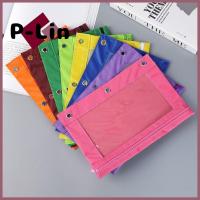 P-LIN กระเป๋ากระเป๋าดินสอดินสอความจุขนาดใหญ่สีสันสดใสพกพาได้3แฟ้มกระเป๋าเครื่องเขียนนักเรียน