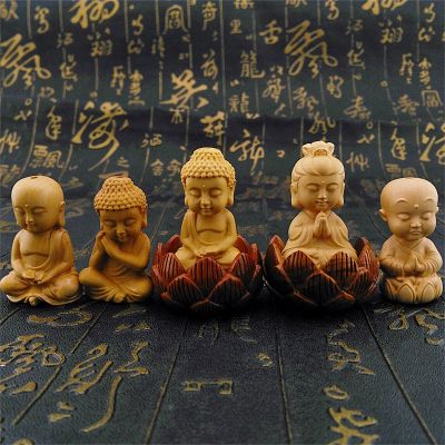[COD] Boxwood Guanyin Buddha car hanging carved pendant beaded Maitreya boy lotus seat