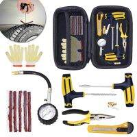 Car Tire Repair Tool Kit Studding Set Auto Puncture Plug Garage Needle Nose Pliers Vacuum Film Tire Pressure Gauge Storage Case Tire Repair ToolsTires