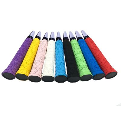 10pcs Perforated Tennis Overgrip Dry Feel Grip Badminton Grip Tape Color Random