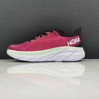 Hot [original] h0ka one one Clifton- 8 shock absorption comfortable running shoes breathable sports shoes Rose Red Black {free shipping}