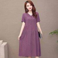 New Style Women Summer Dresses V-neck Cotton Plus Size Vestidos Robe Femme 5XL Vintage Dress A-line Casual Short Solid