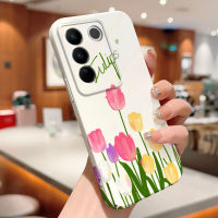 เคสใส่โทรศัพท์พร้อมสำหรับ Vivo Y02 Y02S Y16 Y35 Vivo V27 5G VivoV27 Pro 5G รวมทุกอย่างกรณีโทรศัพท์ฟิล์มดอกไม้คลุมทั้งหมดเคสป้องกันทนแรงกระแทกของกล้อง