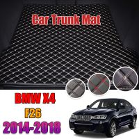 แผ่นรอง X4 Alas Bagasi Mobil หนังพรมแผ่นส่งสินค้า40i 28i 20i BMW F26 X4 BMW 2014-2018ลำต้นแผ่นรองกระโปรงหลังรถไลเนอร์กระบะหาง