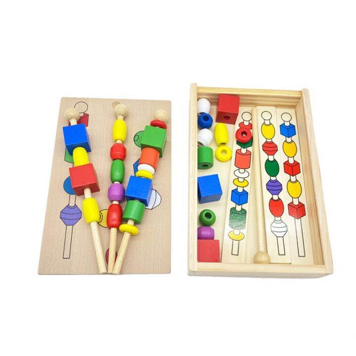 montessori-ของเล่นไม้หลากสีสําหรับเด็ก-2-ปี