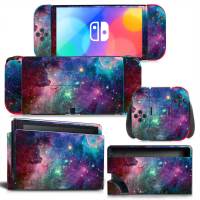 GAMEGENIXX สวิทช์ Oled สติกเกอร์ผิว Starry Sky ที่ถอดออกได้ PVC ไวนิลสำหรับ Nintendo Switch Oled คอนโซล-hjgytyuuiytt