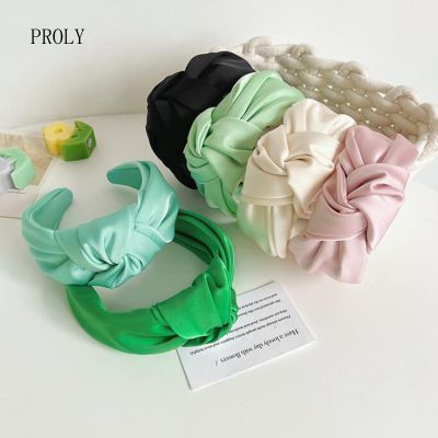 【YF】 PROLY New Fashion Women Headband Adult Wide Side Solid Color Hairband Center Knot Turban Casual Hair Accessories Wholesale