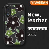 Dienya เคสโทรศัพท์หนังนิ่มลายดอกไม้สีดำ A53 4ก. A51 A30s A50ปลอกสำหรับ Samsung กันกระแทกมีขอบสีดำคลุมทั้งหมดปกป้องกล้องเคสนิ่มขอบสีกันกระแทก