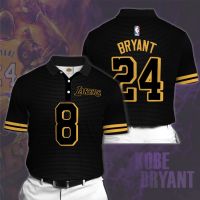 Kobe Bryant Los Angeles Lakers All Over Print 3D Polo Shirt-Black