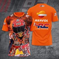 มาร์คมาร์เกวซ93 Repsol Honda MotoGP Team HRC ทั้งหมดพิมพ์ลาย3D ทุกเพศเสื้อยืดลำลองฤดูร้อนผู้ชายแฟชั่นใหม่เสื้อ Baju Anak สำหรับผู้หญิง