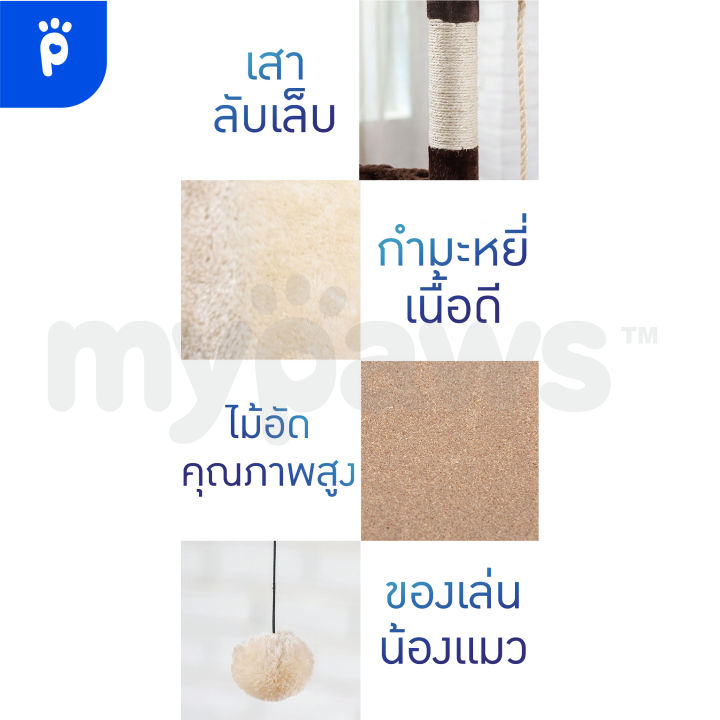 my-paws-คอนโดแมว-นำเข้าเกรดพรีเมียม-สูง-139ซม-c-รับน้ำหนักได้ถึง-12-kg-บ้านแมว-ของเล่นแมว