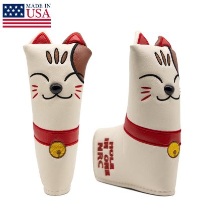 ❄✜┇ Golf Blade Putter Cover Cute Cat Golf Club Head Covers for Putter Leather Blade Putter Headcover with Magnetic Closure