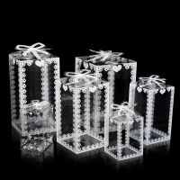 10PCS Clear PVC Box Wedding/Birthday Valentine Favor Box Cake Packaging Chocolate Candy Dragee Party Event Transparent Gift Box