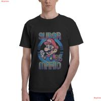 BayLine Nintendo Super Mario Retro Circle Vintage Graphic T-Shirt T-Shirt สไตล์เมืองสุดเท่เสื้อยืดลายอนิเมะมินิ