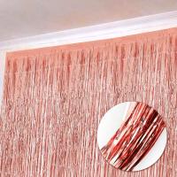 1*3M Blue Pink Rose Gold Shimmering Foil Fringe Tinsel Door Curtain Wedding Birthday Party Decoration Photo Backdrop Supplies Colanders Food Strainers
