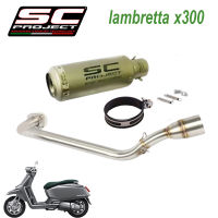 ท่อแต่งlambretta x300 sc project กระป๋อง เสียงลั่น ดุ ครบชุด รับประกันสินค้า1ปี อัตราเร่งดีขึ้น สีเทา