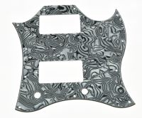 KAISH SG Standard Full Face Guitar Pickguard Scratch Plate Zebra Stripe with Screws