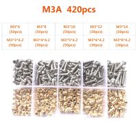 M1.4 M1.6 M2 M3 Brass Insert Nut and Stainless Steel Screw Hot Melt Thread Knurled Heat Injection Molding Embedment Copper Nut