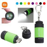 XIAOMI High Power LED Flashlight USB Rechargeable Torches Pocket Lamp Mini Keychain Outdoor Camping Flashlight Portable Lantern Rechargeable  Flashlig