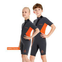 Children Diving Protection Clothes Short Sleeve Neoprene Snorkeling Surfing Swimsuit Elastic Anti-scratch Water Sports Equipment