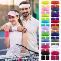 2pcs Sport Wristbands 1pcs Headband Towel Sweatband Set For Yoga Basketball Tennis Fitness Run Head Band Wrist Brace Protector