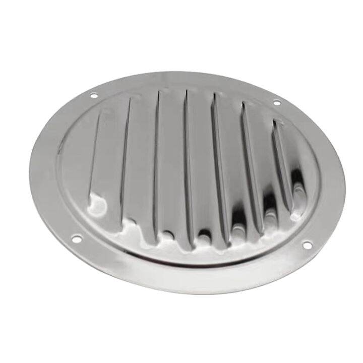 2Piece 5Inch Round Louvered Air Vent 316 Stainless Steel Air Vent Marine Boat Vent Cover Silver