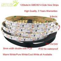 【CW】 LED SMD3014 Side View Strips IP20 No waterproof 120LEDs/m DC12/24V 9.6w/m Warm White/Pure White/Cool White 3 Years Warranties