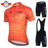 Cycling Jersey Set 2021 New STRAVA Summer Men Sports Cycling Clothing Quick Dry Bike Clothes Breathable MTB Bicycle Cycling Suit