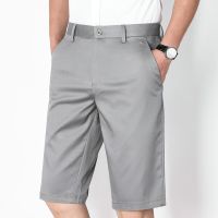 Casual Office Shorts Mens Summer Lightweight Short Pants Mens Straight Solid Color Golf Shorts For Business Black Gray Big Size