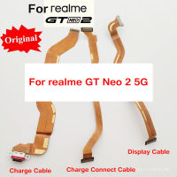 Kabel USB Asal Penyambung Kabel Flex untuk Realme GT Neo 2 Neo2 5G RMX3370 Mengecas Port Sambungkan Penggantian Kabel Paparan