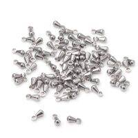 ASON 100Pcs/Lot 316L Stainless Steel Waterdrop End Beads For DIY Extender Chain Pendant Jewelry Making Findings Accessories Beads