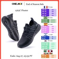 ONEMIX 2023รองเท้าวิ่งสีดำใหม่สำหรับกันน้ำผู้ชายรองเท้าผ้าใบสำหรับฝึกซ้อมระบายอากาศได้ดีรองเท้ากีฬาเดินป่ากันลื่นสำหรับผู้ชายกลางแจ้ง