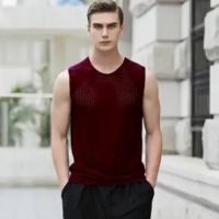 L-4XL Men Ice Silk Vivid Microfiber Mesh Sleeveless Singlet Tank Top