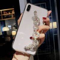 [มาแรง] เคสสายโซ่สร้อยข้อมือเพชรสำหรับ Xiaomi Redmi Note 11 Pro 11S 10S 9T 8T 8T 9A Mi 11T 10T Lite 12 Bling ใสพลอยเทียมเป็นประกาย